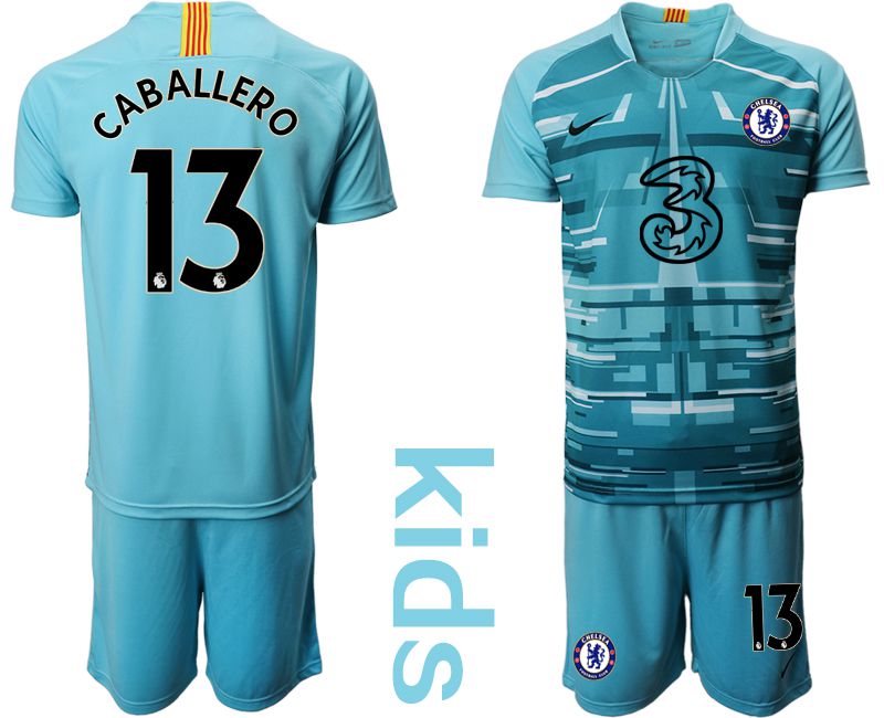 Youth 2020-2021 club Chelsea lake blue goalkeeper #13 Soccer Jerseys